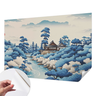 3D fototapet med motiv av fridfull natur