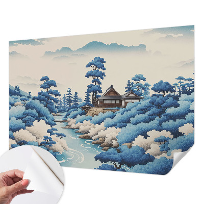 3D fototapet med motiv av fridfull natur