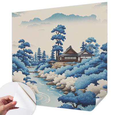 3D fototapet med motiv av fridfull natur