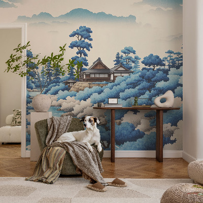 3D fototapet med motiv av fridfull natur
