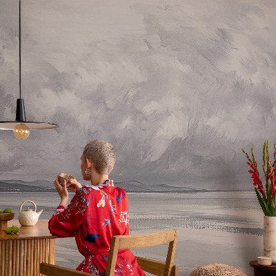 Peel and stick fototapet med motiv av en storm vid horisonten
