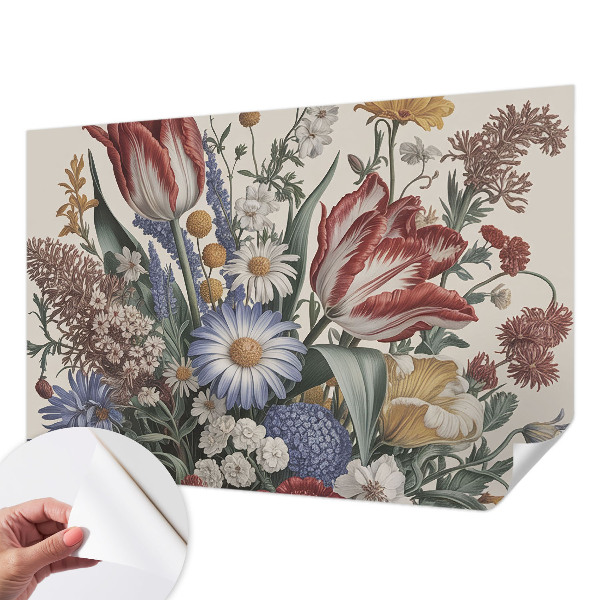 Fototapet barn med en blombukett
