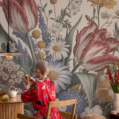 Fototapet barn med en blombukett