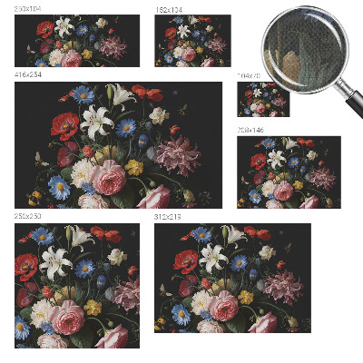 Självhäftande fototapet med blommor och insekter som motiv