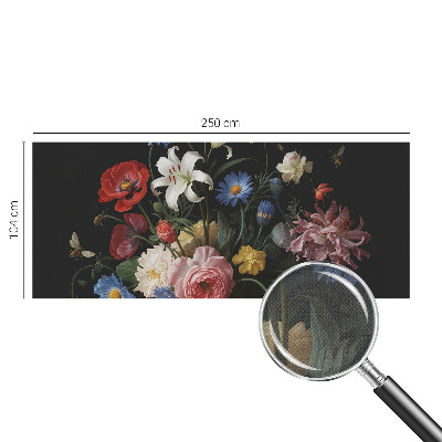 Självhäftande fototapet med blommor och insekter som motiv
