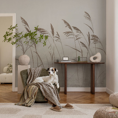 Fototapet barnrum Gräs i dimman