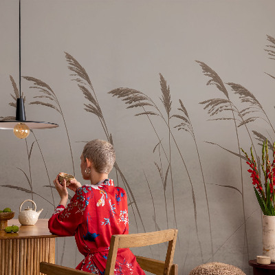 Fototapet barnrum Gräs i dimman