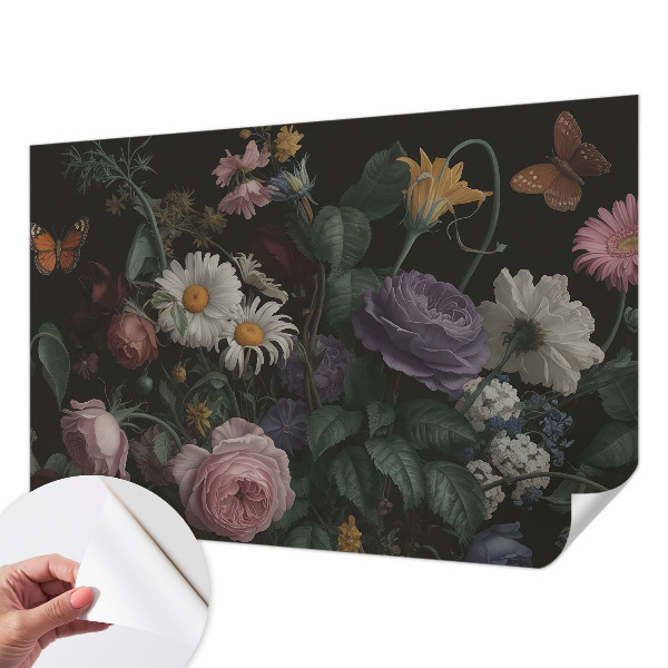 Fototapet barn med blommigt mönster i elegant design