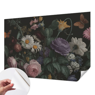 Fototapet barn med blommigt mönster i elegant design