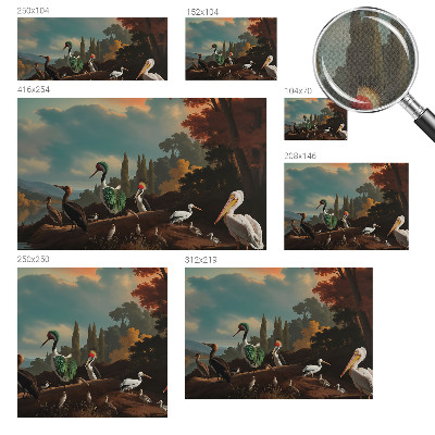 3D fototapet Pittoreska fåglar