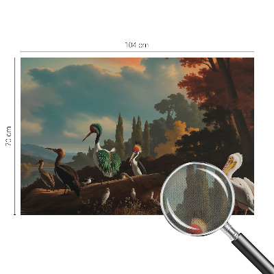 3D fototapet Pittoreska fåglar