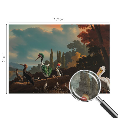 3D fototapet Pittoreska fåglar