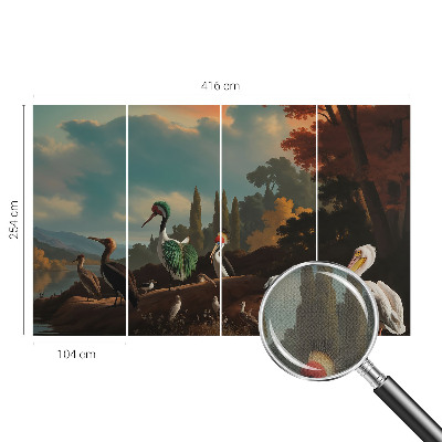 3D fototapet Pittoreska fåglar