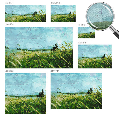 Peel and stick fototapet med motiv av gröna landskap