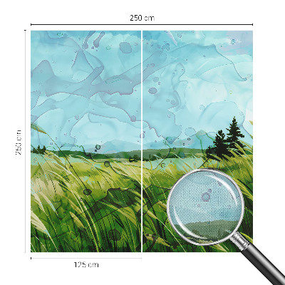 Peel and stick fototapet med motiv av gröna landskap