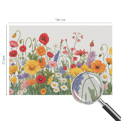 Självhäftande fototapet med motiv av en blomsteräng