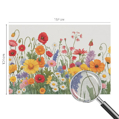 Självhäftande fototapet med motiv av en blomsteräng