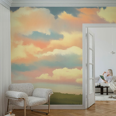 Fototapet för barn med himmel och moln