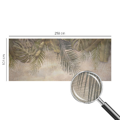 3D fototapet med motiv av tropiska löv