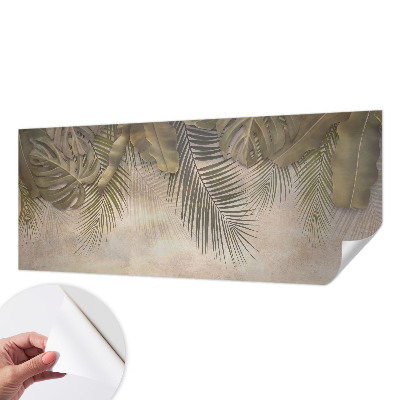 3D fototapet med motiv av tropiska löv