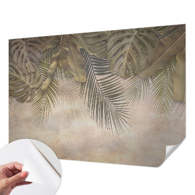 3D fototapet med motiv av tropiska löv