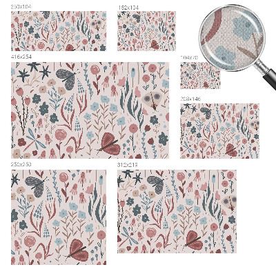 Peel and stick fototapet med motiv av blommor och insekter