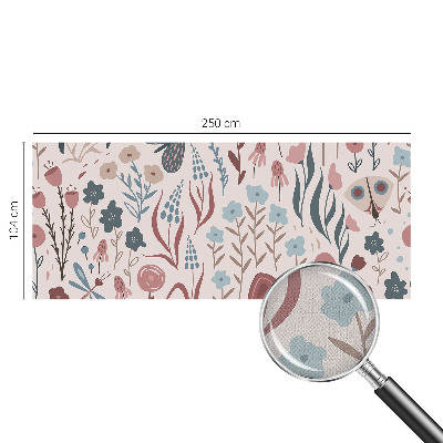 Peel and stick fototapet med motiv av blommor och insekter