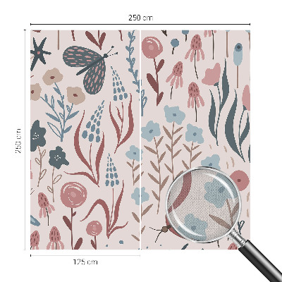 Peel and stick fototapet med motiv av blommor och insekter