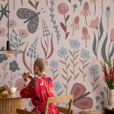 Peel and stick fototapet Blommor insekter