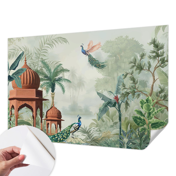 Självhäftande fototapet Påfågelträdgårdar