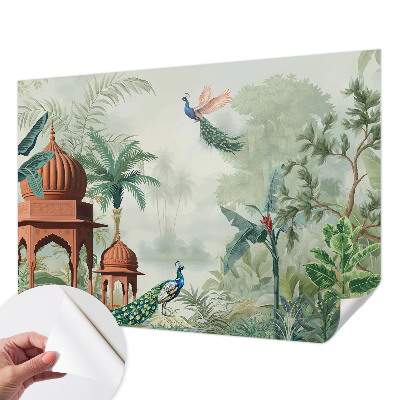 Självhäftande fototapet Påfågelträdgårdar