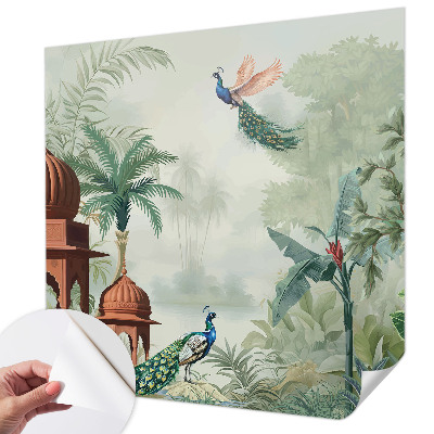 Självhäftande fototapet Påfågelträdgårdar