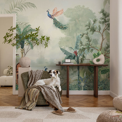 Självhäftande fototapet Påfågelträdgårdar