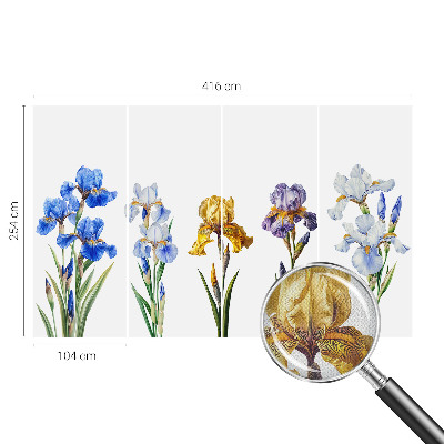 Peel and stick fototapet med motiv av irisblommor