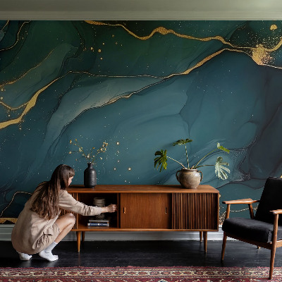 Fototapet barn med en mörkblå abstrakt design