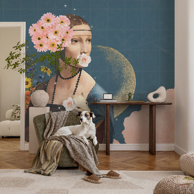 Fototapet för barn i blommigt mönster med elegant design