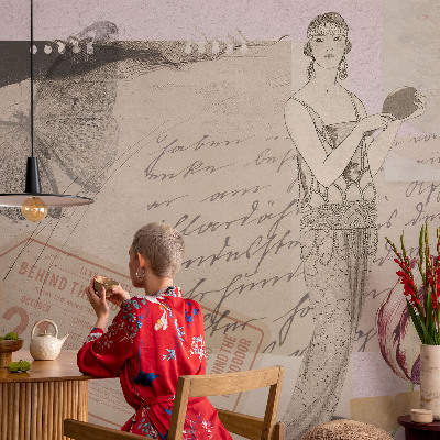 Fototapet barn Nostalgisk collage