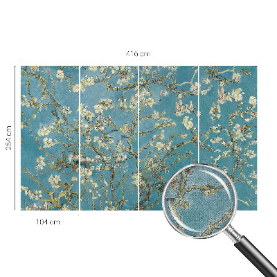 Peel and stick fototapet med blommande grenar