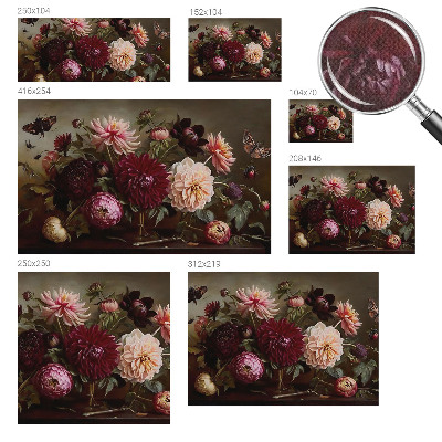 Självhäftande fototapet med ett blommigt mönster med majestätisk karaktär