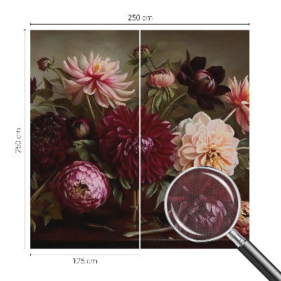 Självhäftande fototapet med ett blommigt mönster med majestätisk karaktär