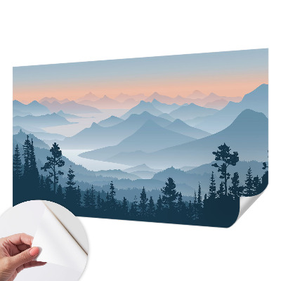 Fototapet för barn med ett bergspanorama