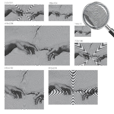 3D fototapet med motiv av hypnotiska händer