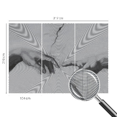3D fototapet med motiv av hypnotiska händer