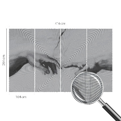 3D fototapet med motiv av hypnotiska händer