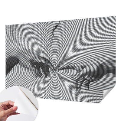 3D fototapet med motiv av hypnotiska händer