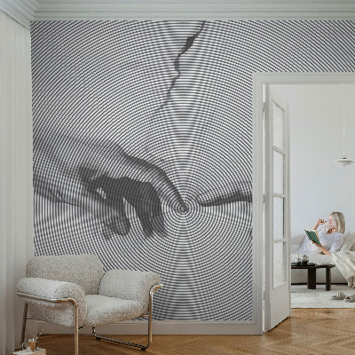 3D fototapet med motiv av hypnotiska händer