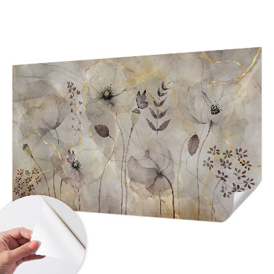 Fototapet barn med ömtåliga blommor