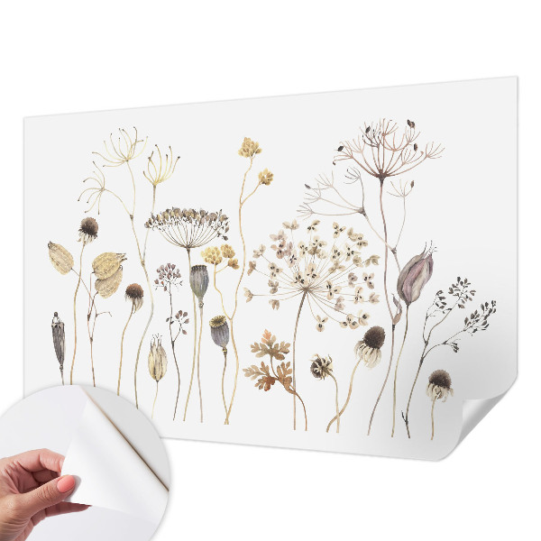 Självhäftande fototapet med motiv av vildblommor
