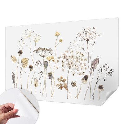 Självhäftande fototapet med motiv av vildblommor