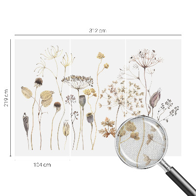 Självhäftande fototapet med motiv av vildblommor